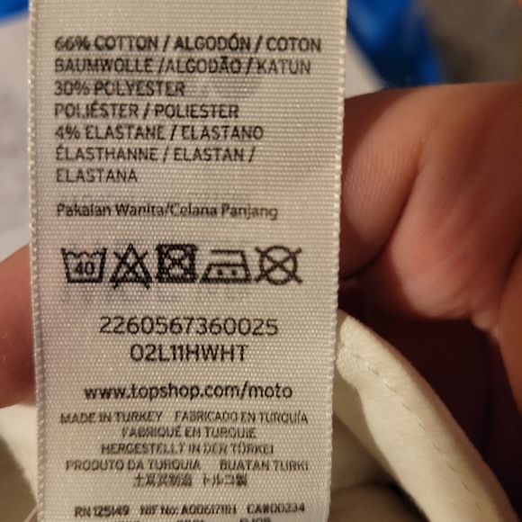 Topshop Moto Leigh White Raw Hem Skinny Jeans Denim Size 25 - Picture 10 of 10